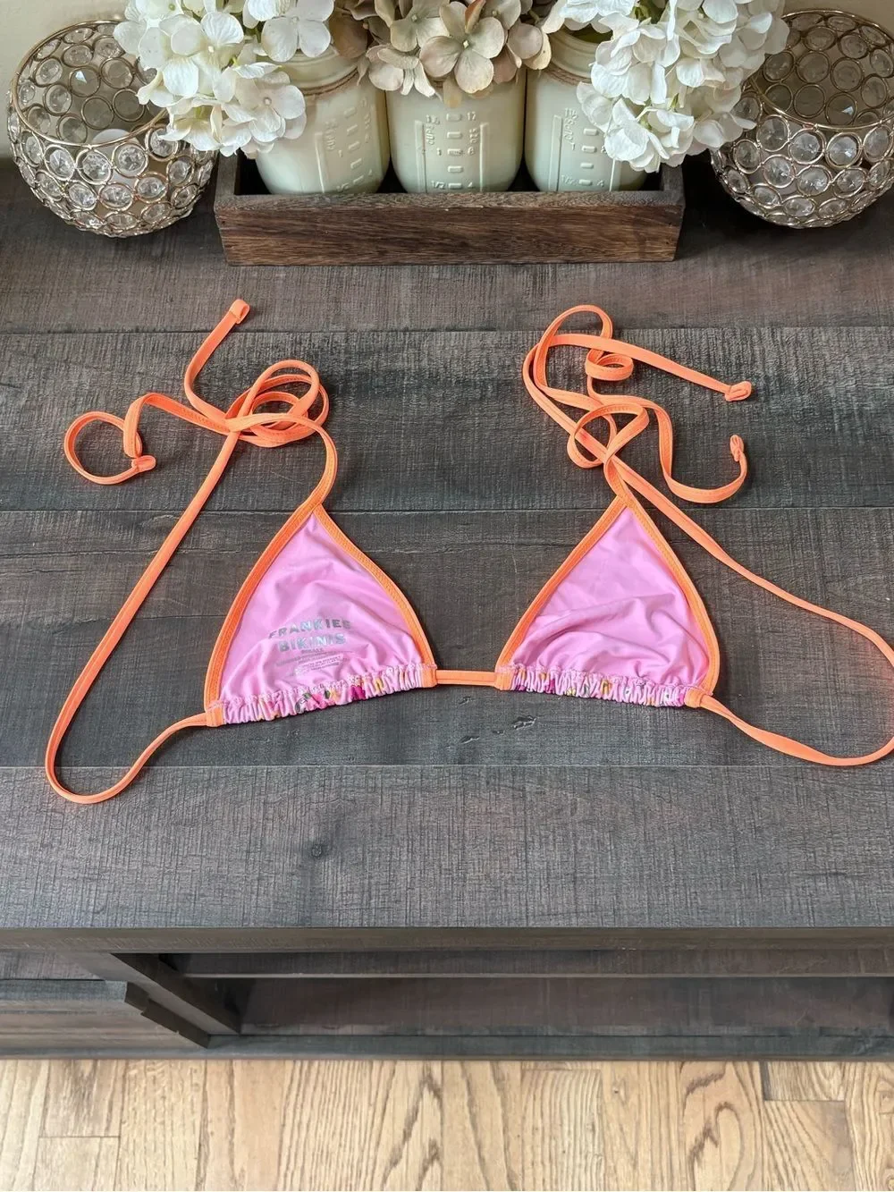 Frankie’s Bikinis Nick Floral Triangle Bikini Top